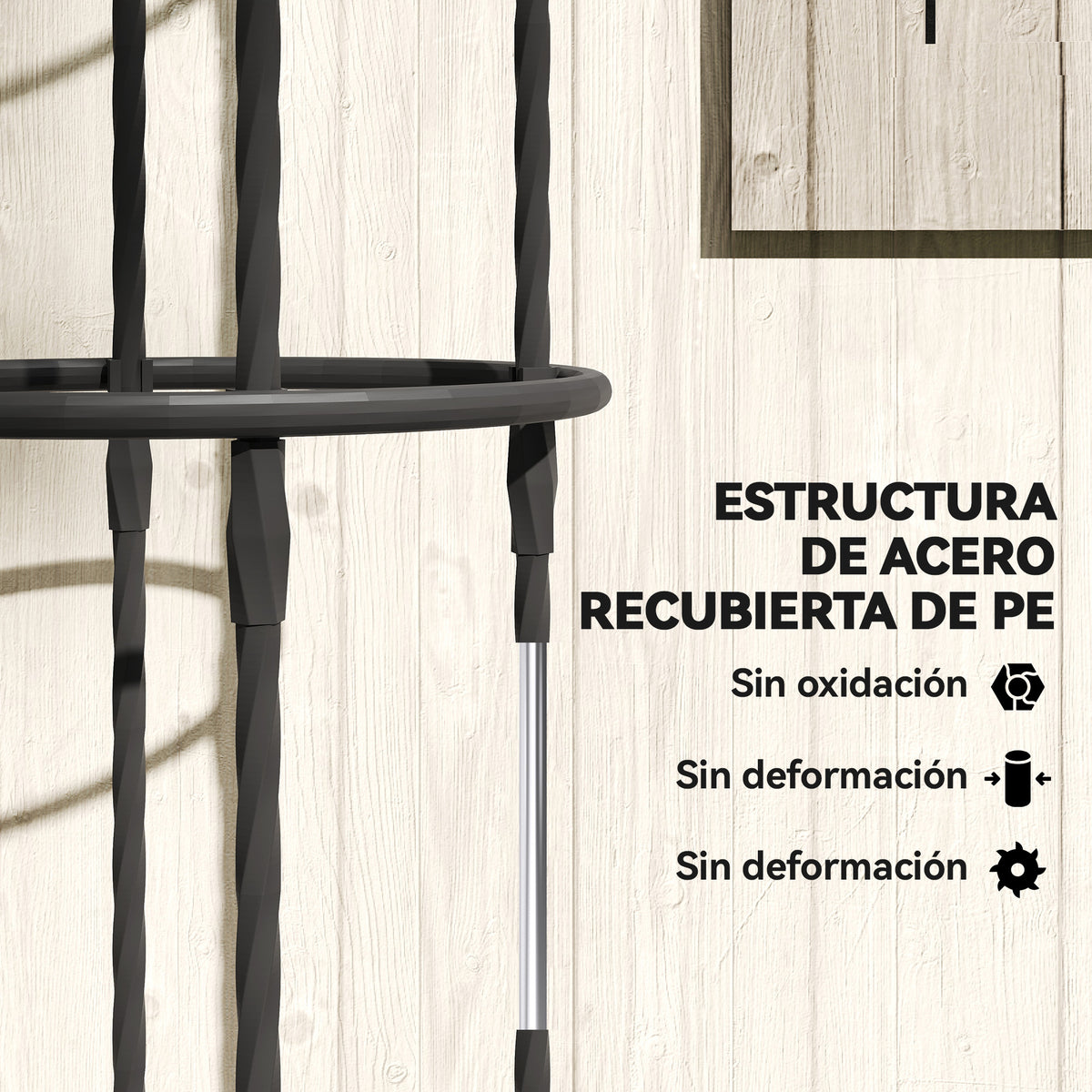 Enrejados De Jardín Outsunny Acero, Plástico Negro 32x32x174 Cm_5