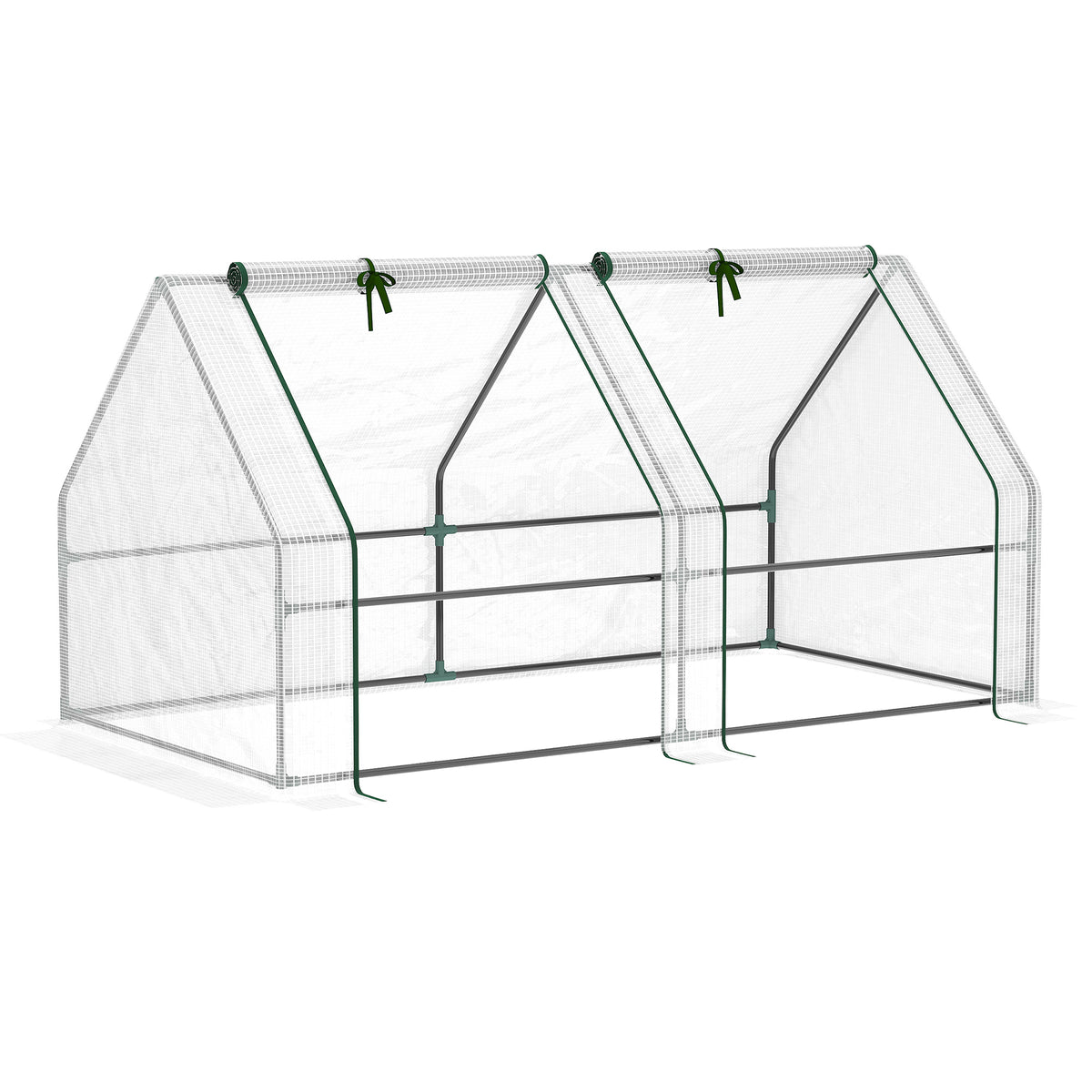 Invernadero Outsunny Acero, Pe Blanco 180x90x90 Cm_0