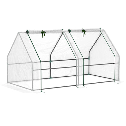 Invernadero Outsunny Acero, Pe Blanco 180x90x90 Cm_0