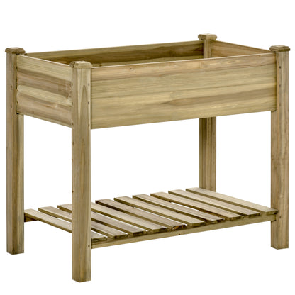Huerto Urbano De Madera Outsunny Madera De Abeto Madera Natural 91x51x76 Cm_0