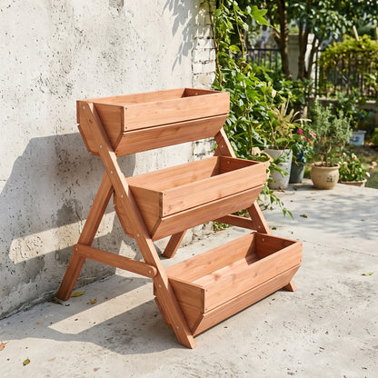 Jardinera Outsunny Madera De Abeto Marrón 65x75x76 Cm_1