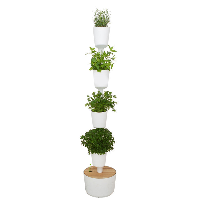 Huerto Vertical De Interior Citysens Con Riego Manual De 4 Macetas – Blanco, Polipropileno 100% Reciclado_0