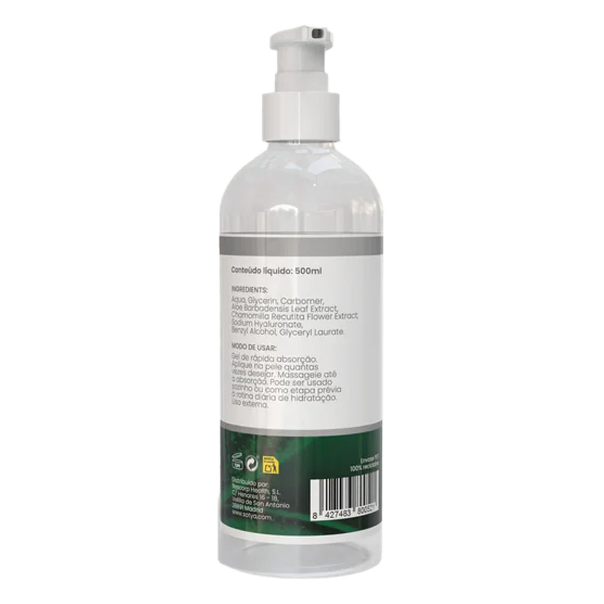 Gel Aloe Vera Ecologico Sotya con camomila y acido hialuronico 500 ml