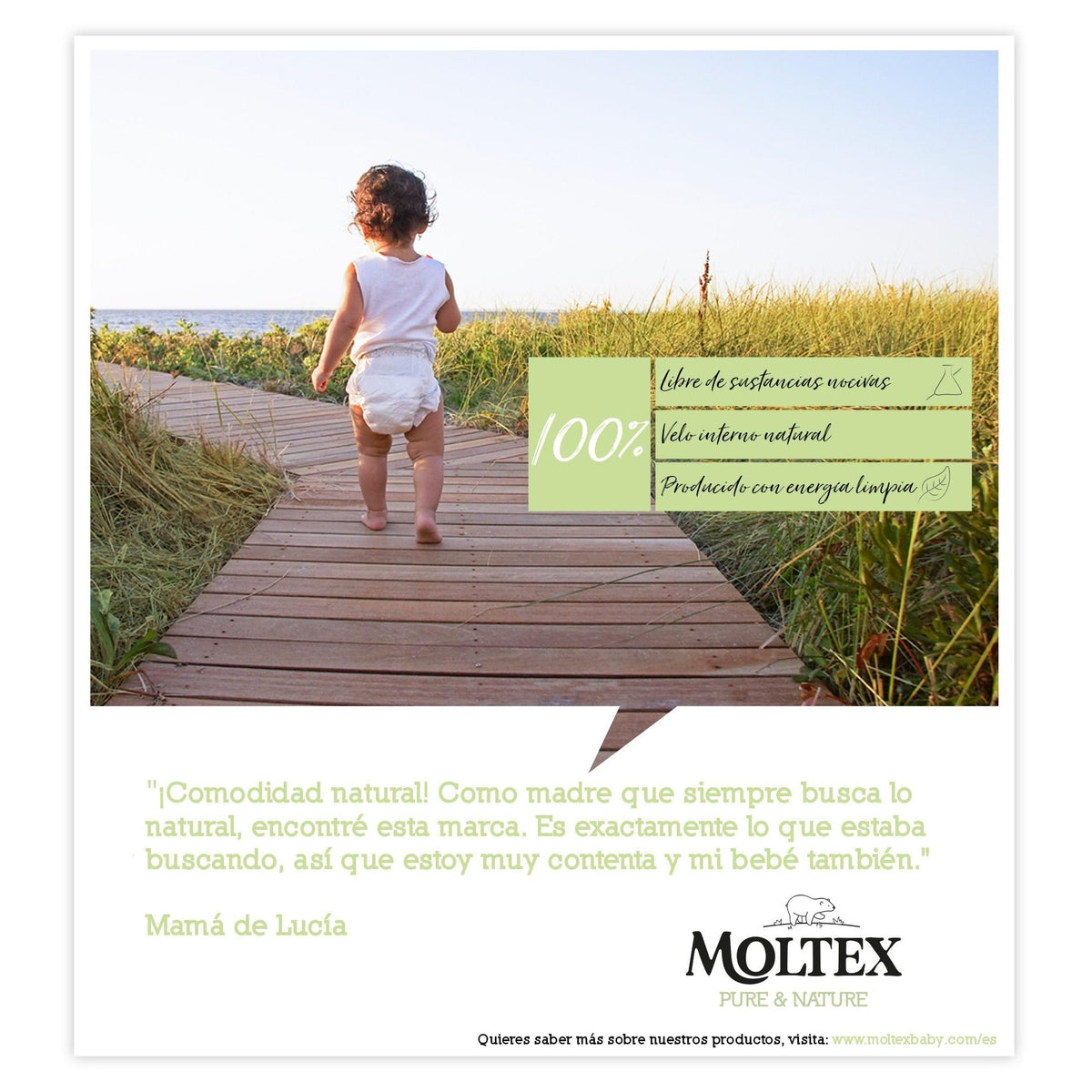 Pack ahorro Pañales T4 (9-15 kg) Moltex Pure & Nature,  200 Uds