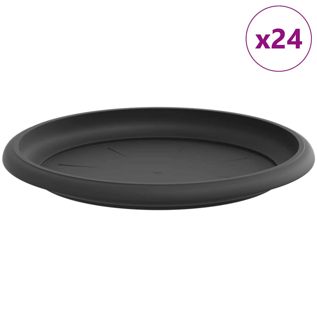 Bandeja Redonda Para Flores 24 Uds. Negro Ø 17,5 X 2 Cm_0