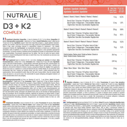 Nutralie Vitamina D3+K2 Complex 10000 UI + Vit C 60 cápsulas