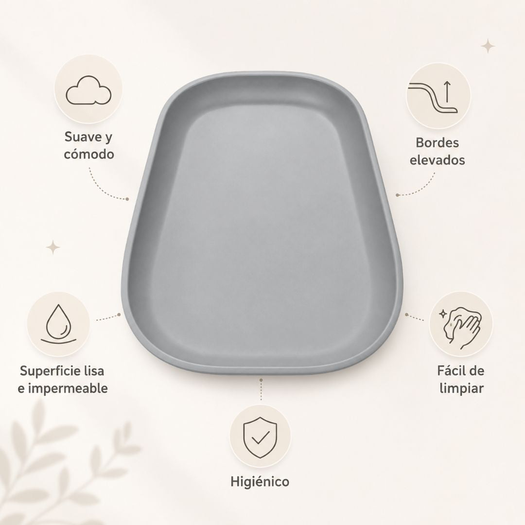 Cambiador Bebé De Espuma Pu Suave Y Lavable, Cambiador Para Pañales Con Bordes Elevados Bathby_2