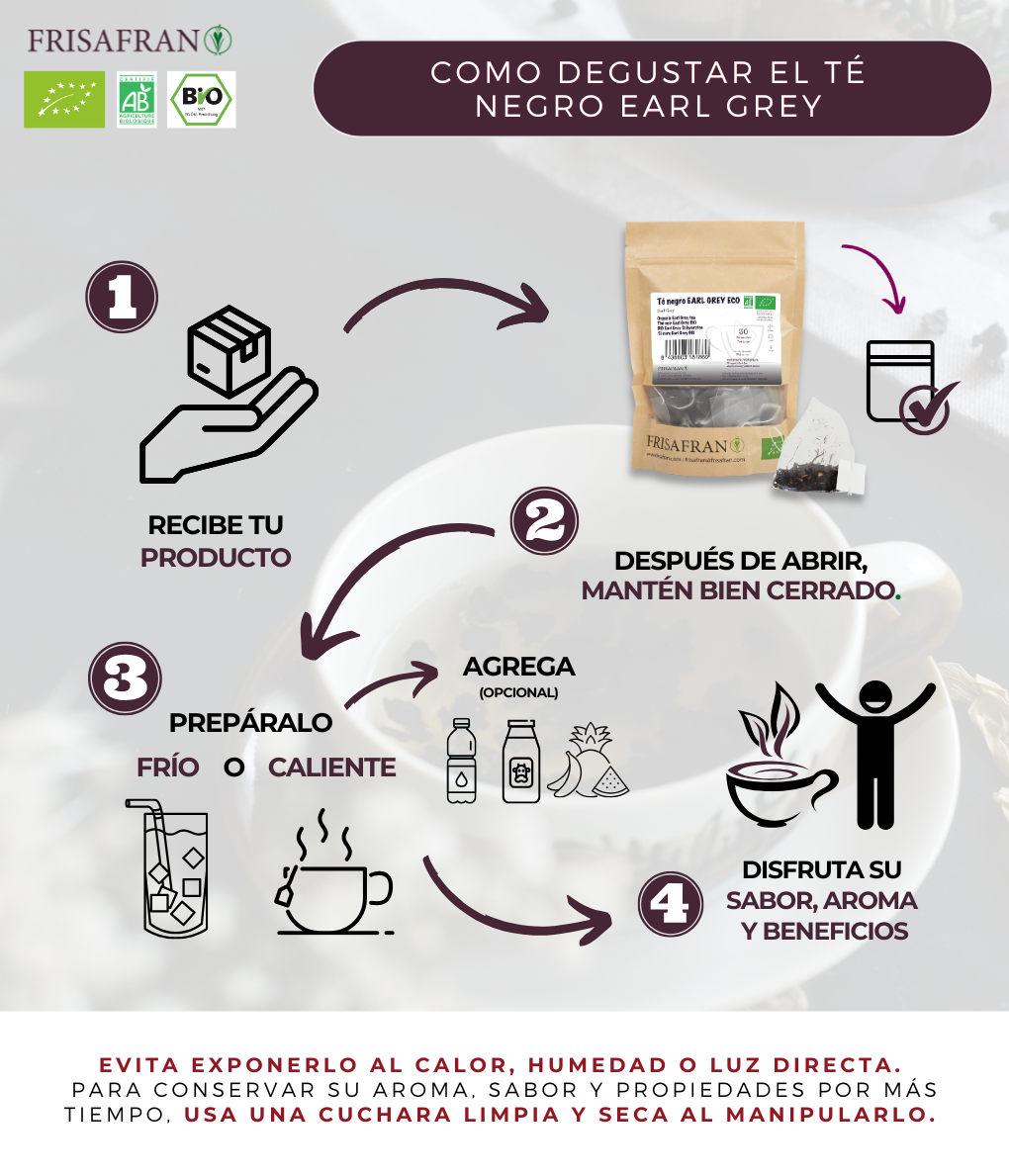 Té Negro Earl Grey Ecológico Pirámides | Calidad | Frisafran 30 Uds_2