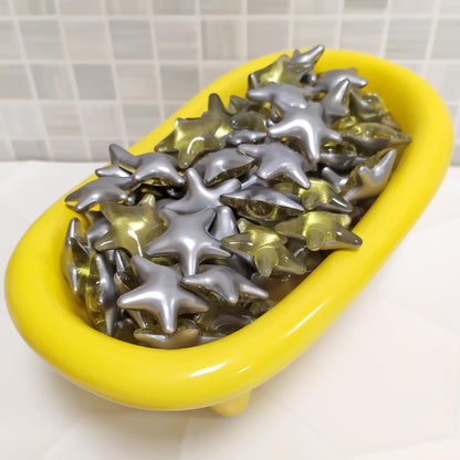 Caja 70 Perlas De Baño Con Aroma A Manzana - Con Aceite De Soja - Hidrata, Suaviza Y Perfuma La Piel - Forma Estrella_3