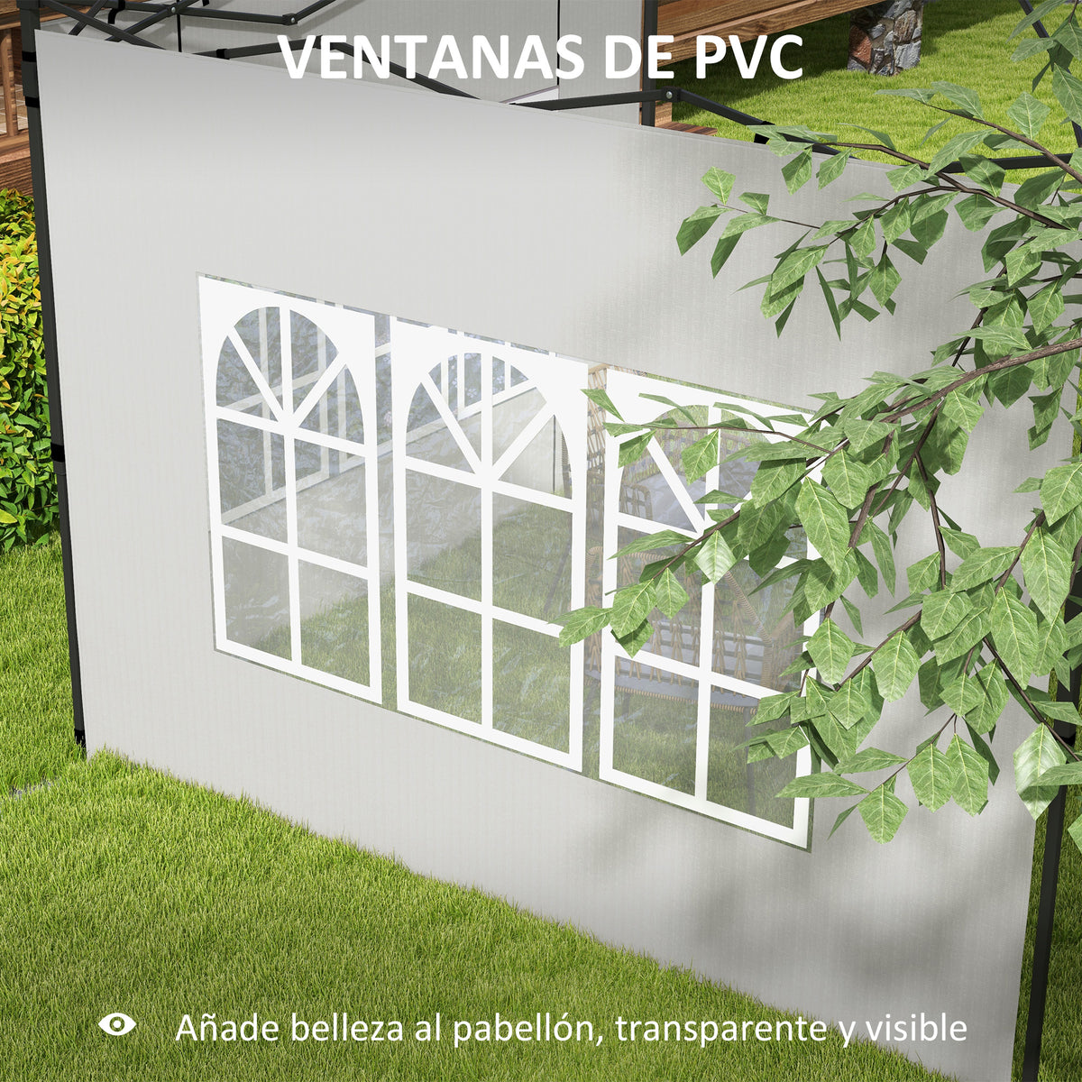 Paredes Laterales Outsunny Pe Blanco 293x193 Cm_5