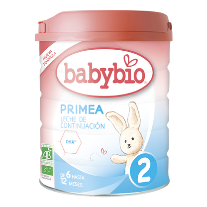 Pack 2 uds Leche continuación Primea 2 (6 a 12 meses) Ecológica Babybio 800g
