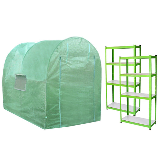 Invernadero Politúnel Con Estantería Galvanizada De Jardín Carpa De Cultivo 19mm 2 X 2.5m_0