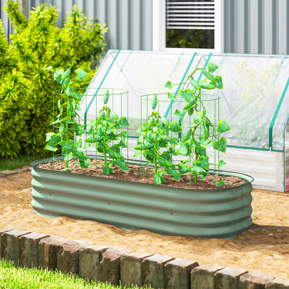Jardinera Exterior Outsunny Acero Galvanizado Verde 150x62x30 Cm_1