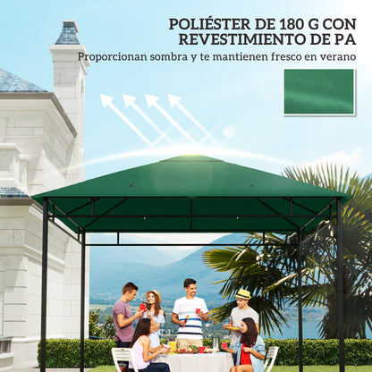 Techo De Repuesto Para Cenador De Jardín Outsunny 2,98x2,95 M Verde_5