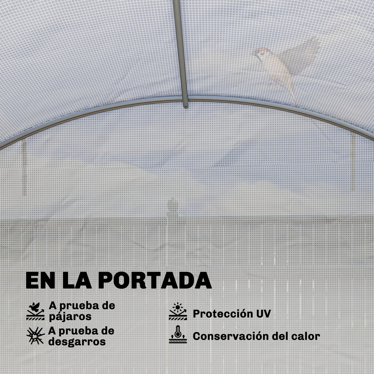 Invernadero De Túnel Outsunny Pe, Acero Galvanizado Blanco 595x395x199 Cm_5