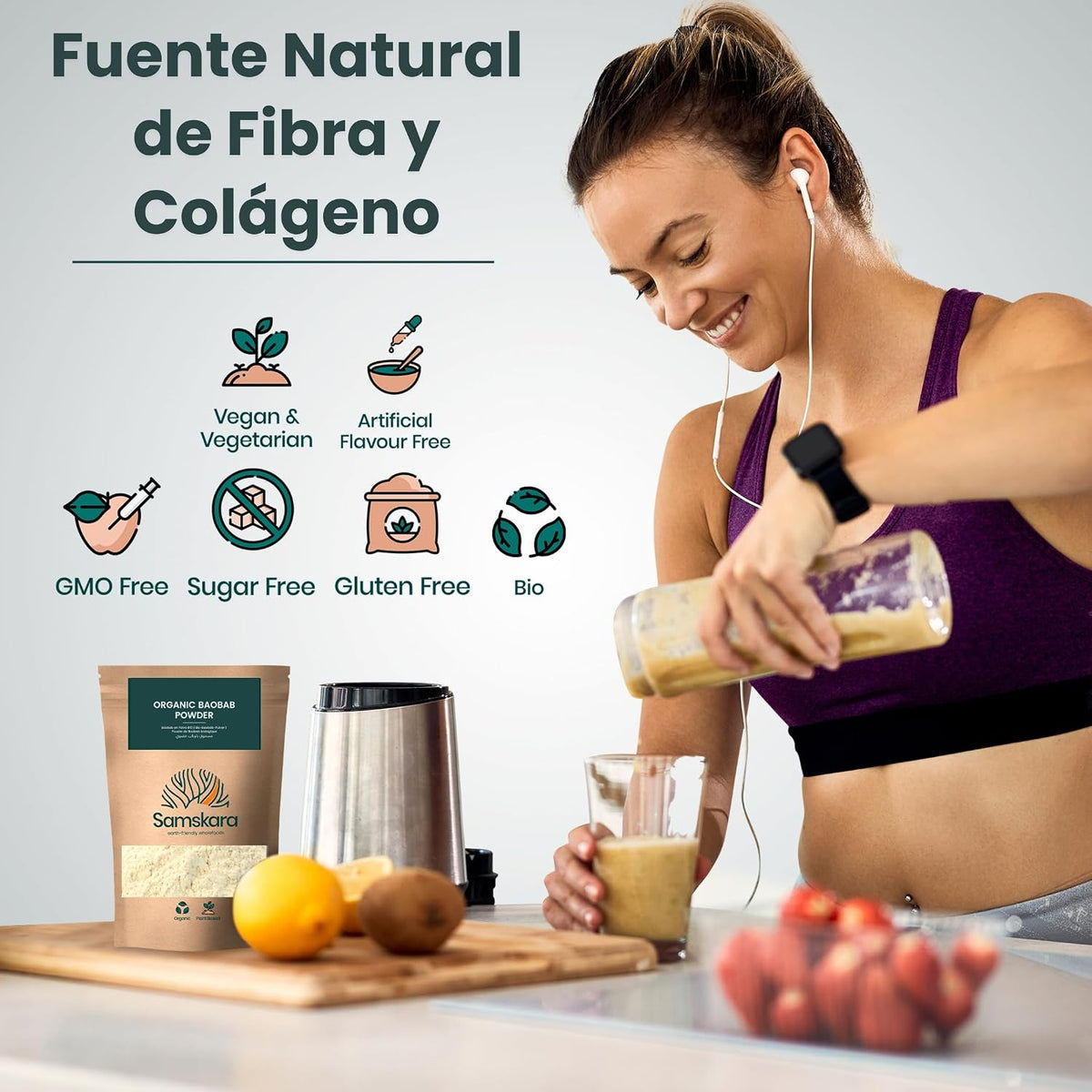 Baobab En Polvo Bio - 500g | Superalimento Ecológico Vegano Para Batidos, Smoothies Y Zumos, Sin Azúcares Añadidos_4