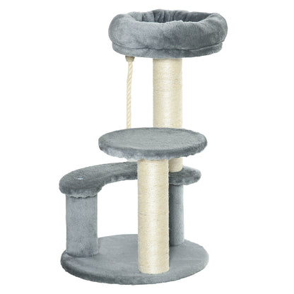 Pawhut Árbol Rascador Para Gatos Con Cama De Felpa Y Postes De Cuerda De Sisal_1
