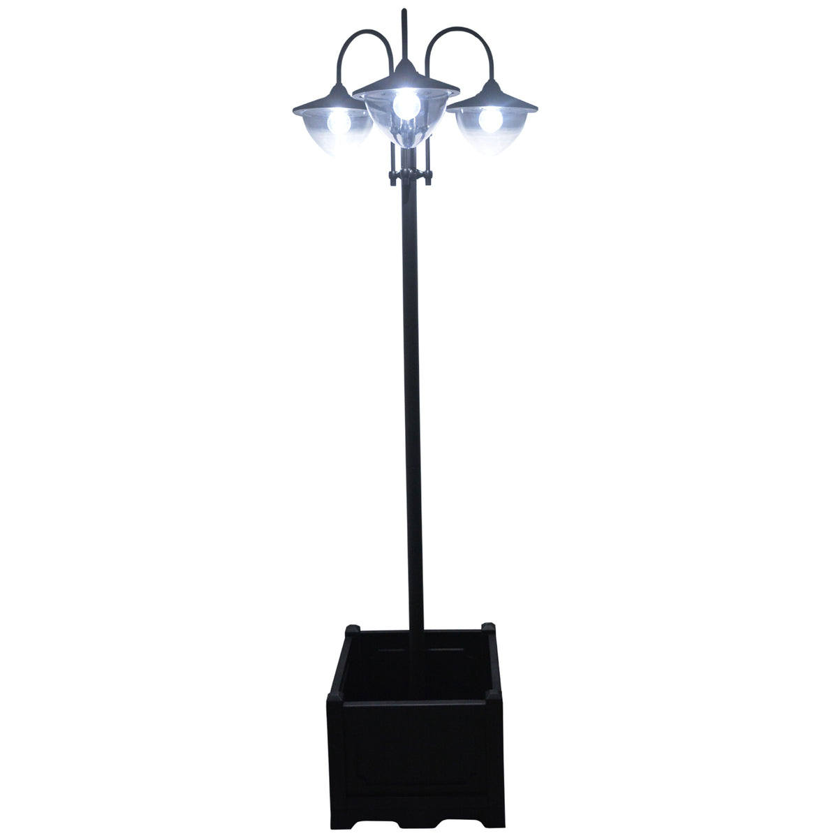 Outsunny Farol Solar De Jardín 189 Cm Con 18 Luces Led Blanca Fría 6000k Ip44_0