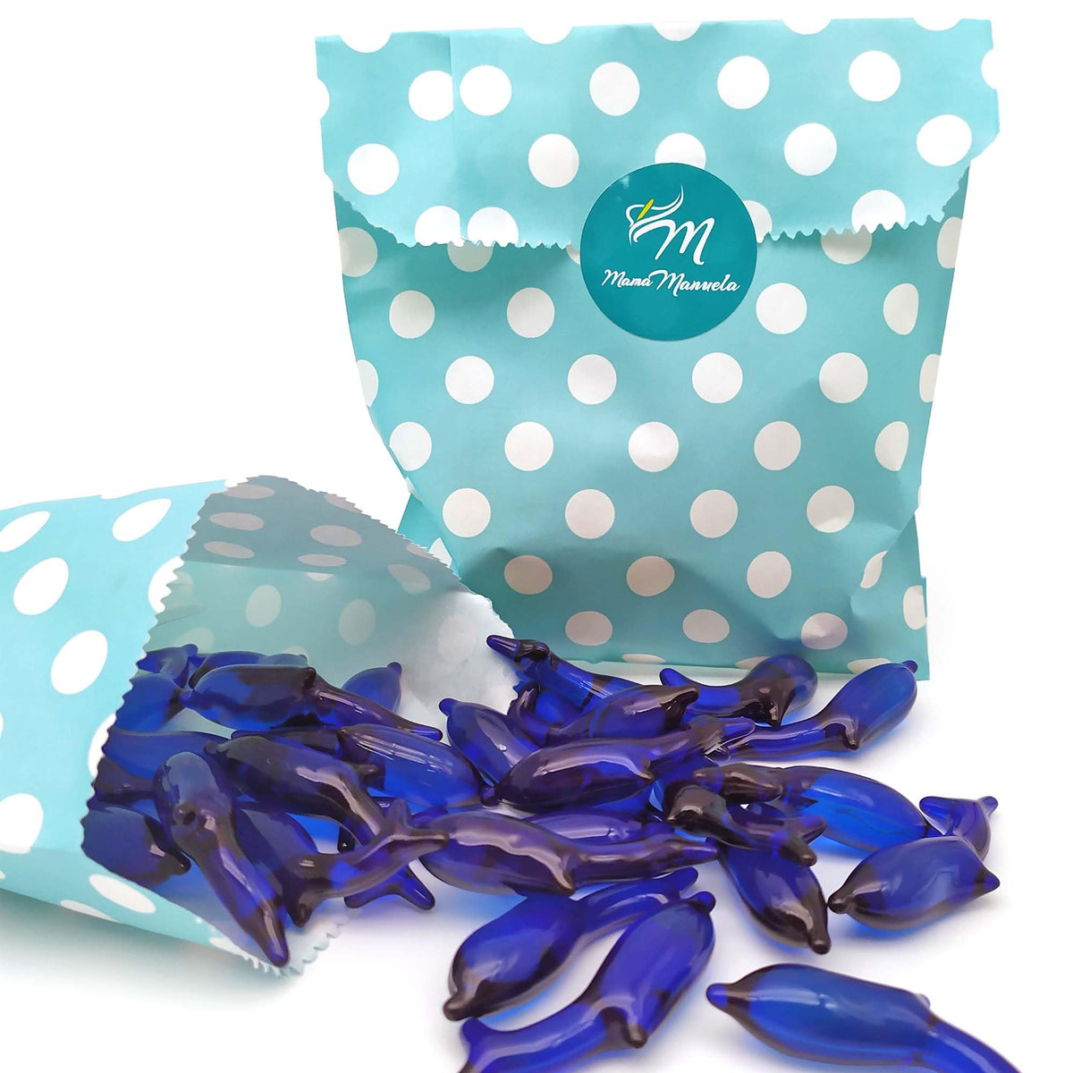 Bolsa Regalo 12 Perlas De Baño Aroma Marino - Con Aceite De Soja - Hidrata, Suaviza Y Perfuma La Piel - Forma Delfín_0