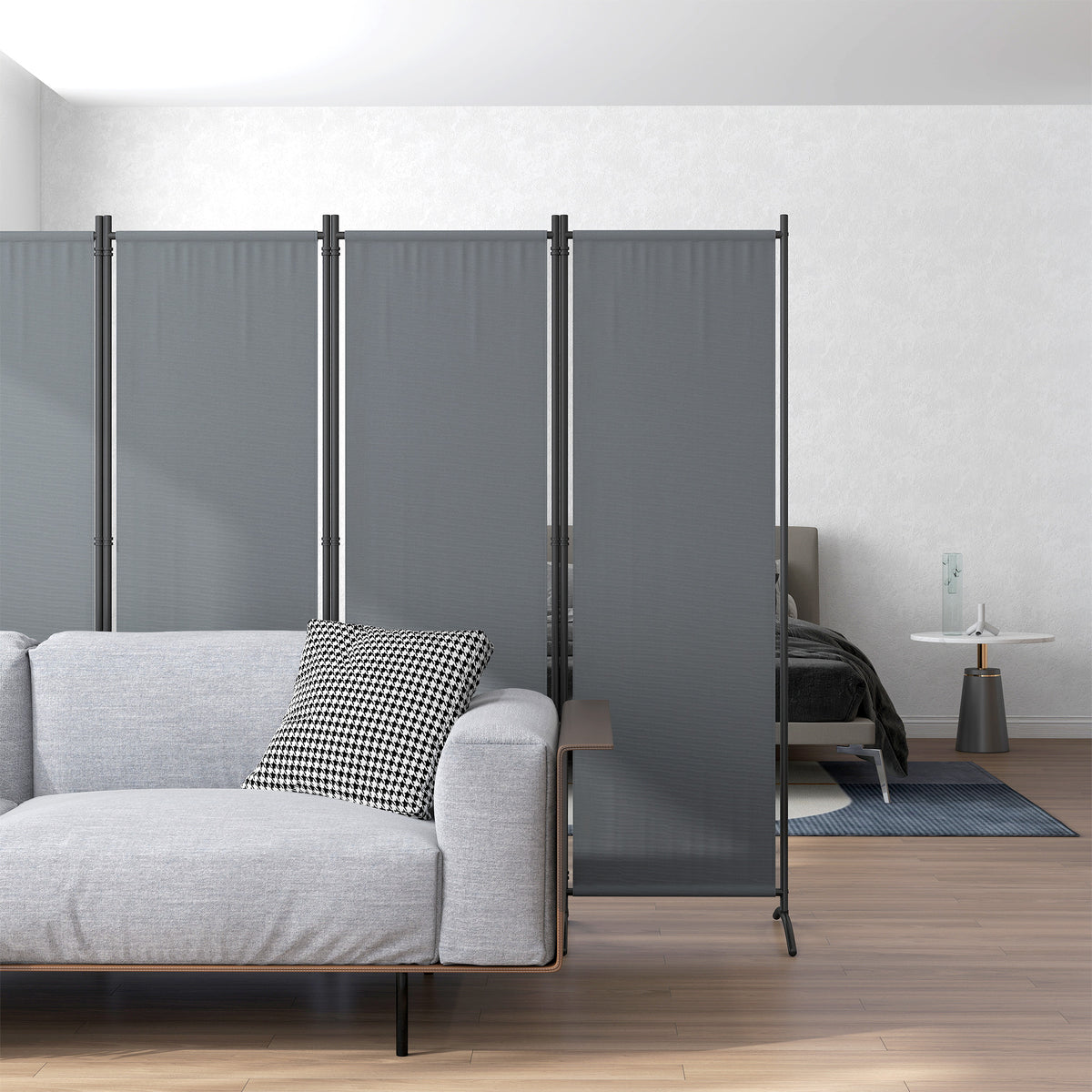 Separador De Ambientes Outsunny Poliéster, Metal Gris 221x50x172 Cm_4