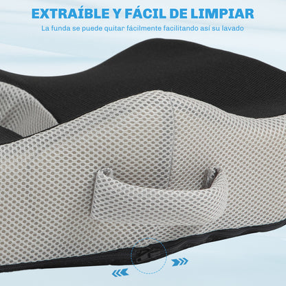 Cojín De Asiento Homcom Malla, Espuma Viscoelástica Negro 44x39x13 Cm_5