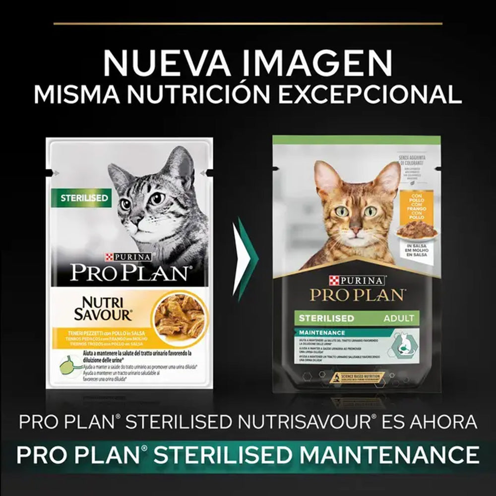Pack 26 x PRO PLAN Gato esterilizado Pollo en Salsa 85 g