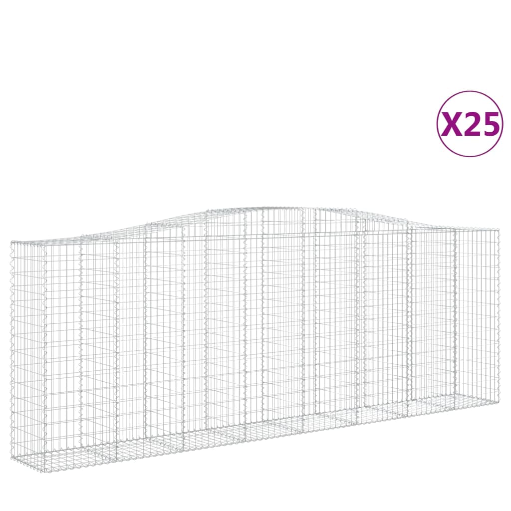 Cestas De Gaviones 25 Uds Forma De Arco Hierro 400x50x140/160cm_0