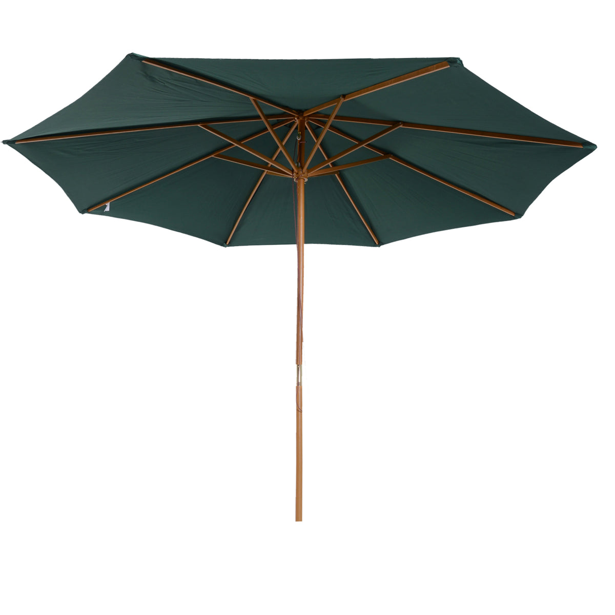 Parasol De Jardín Outsunny Verde Mástil De Madera Ø300x250 Cm_4