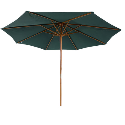 Parasol De Jardín Outsunny Verde Mástil De Madera Ø300x250 Cm_4