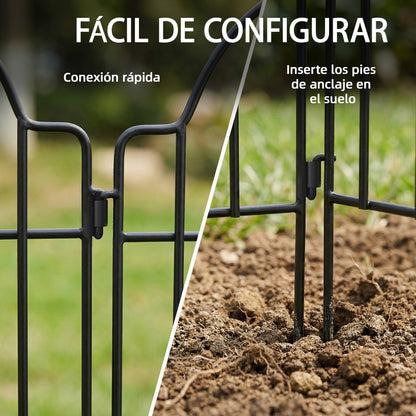 Vallas De Jardín Outsunny Metal Negro 125x57 Cm_3