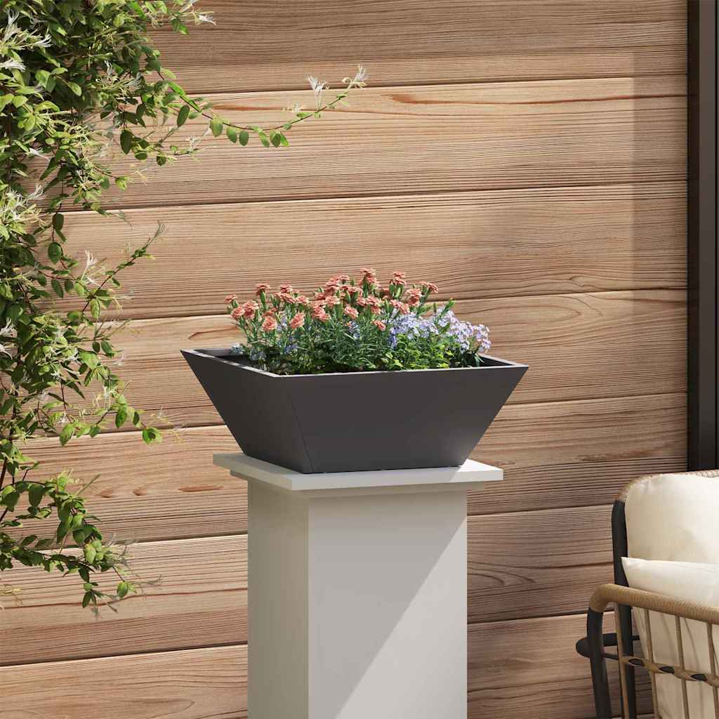Macetero De Jardín Negro 40 X 40 X 15 Cm Acero Laminado En Frío_3