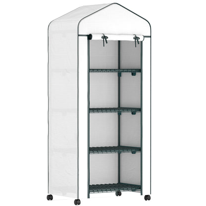 Invernadero De Jardín Outsunny Acero, Pe Blanco 69x50x165 Cm 845-228v05wt_0
