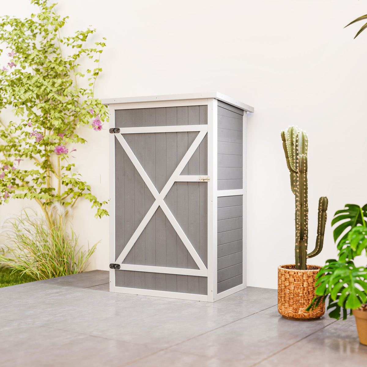 Caseta Para Jardín 76x56x115 Cm Gris_4