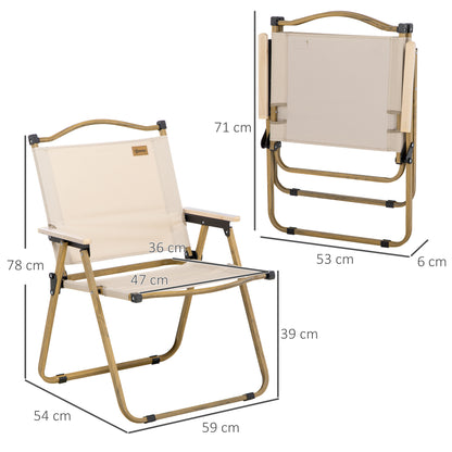 Sillas De Camping Outsunny Tela Oxford, Acero Caqui 54x59x78 Cm_2