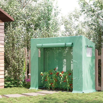 Invernadero Outsunny Acero, Pe Verde 200x76x168 Cm_1