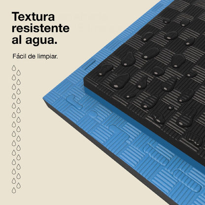 Tatami Puzzle 2,5cm 100x100cm – Superficie 5 Líneas Negro/azul Jowy_4