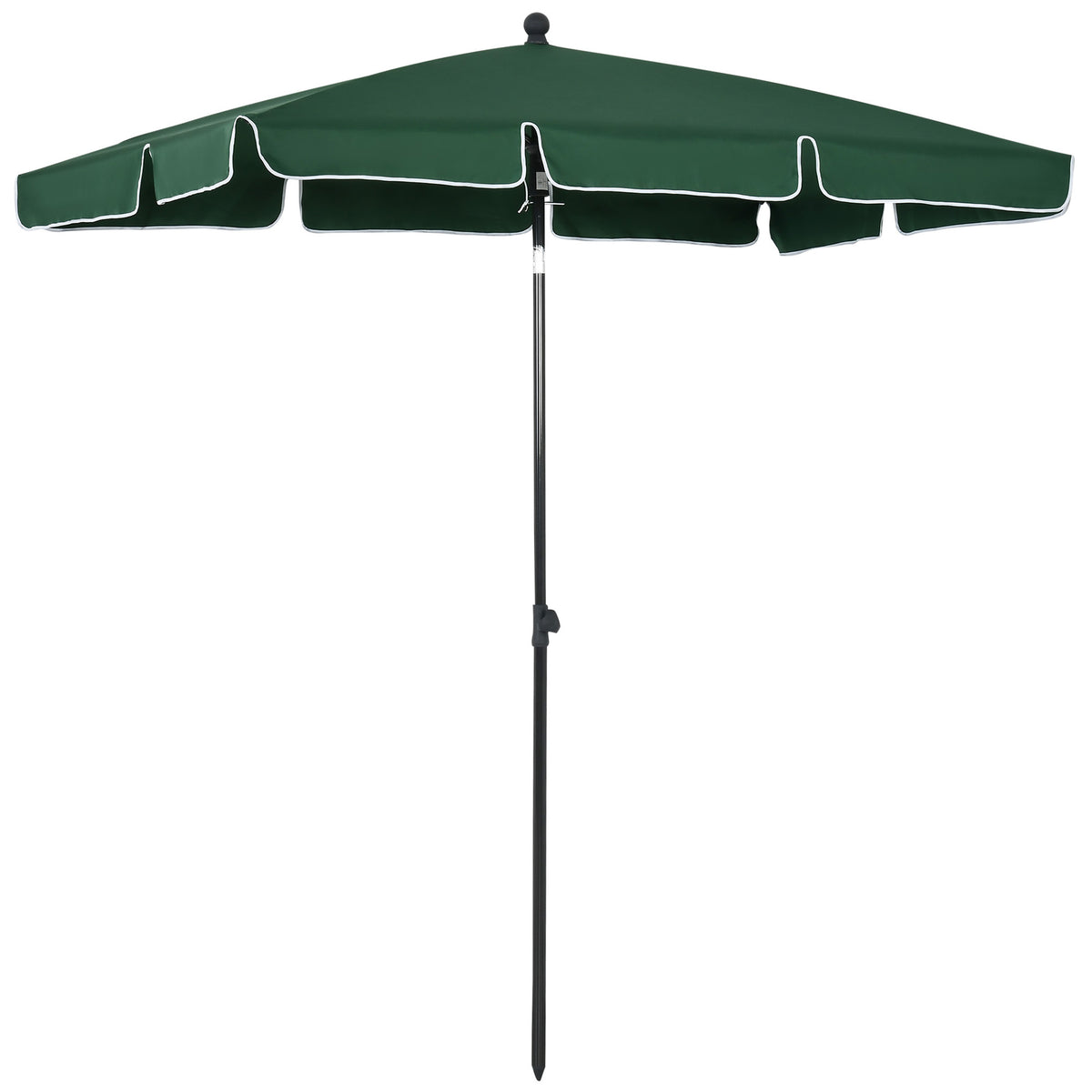 Sombrilla Rectangular De Jardín Aluminio Outsunny 198x130x240cm Verde_0