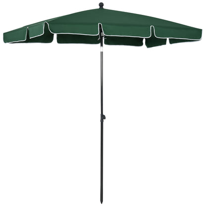 Sombrilla Rectangular De Jardín Aluminio Outsunny 198x130x240cm Verde_0