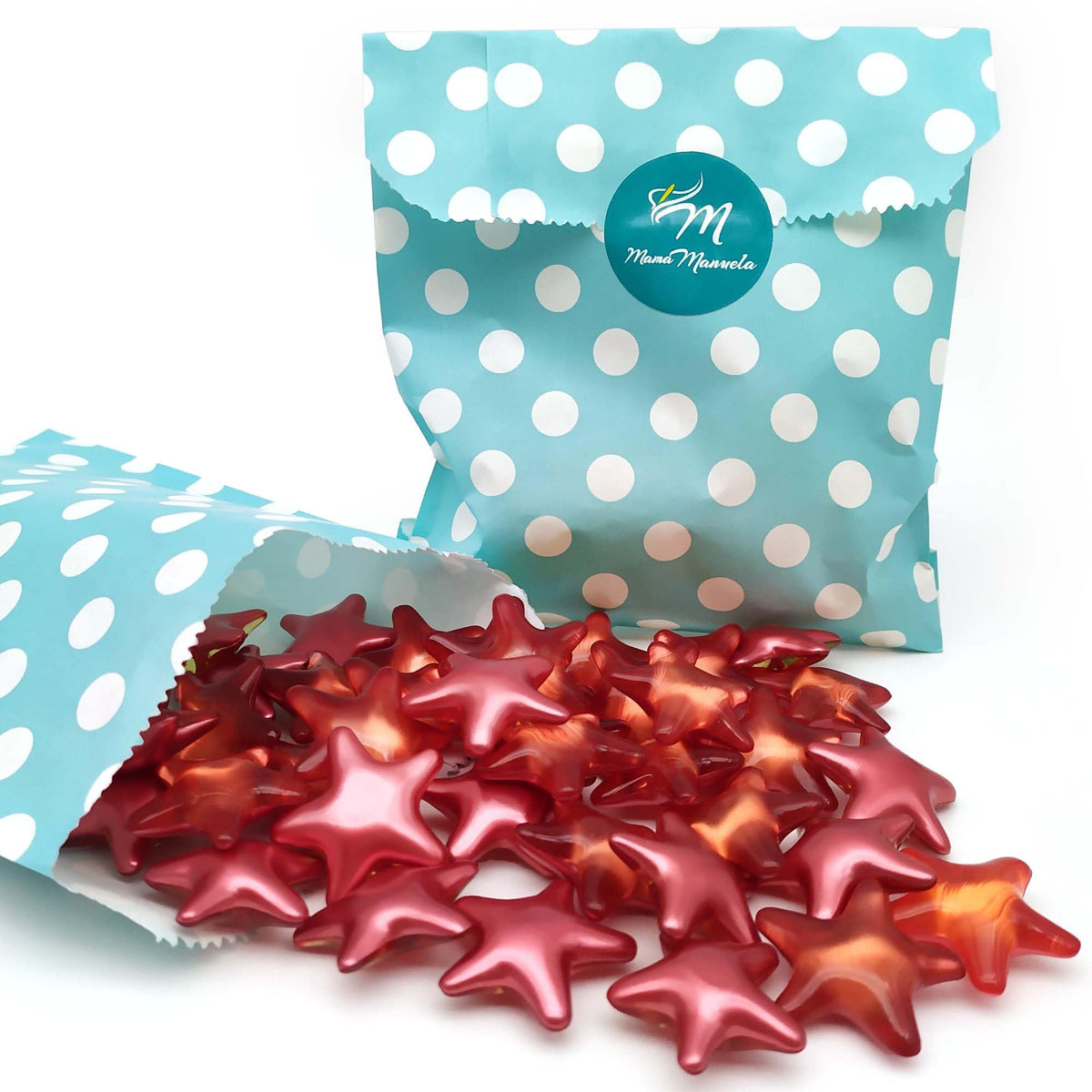 Bolsa Regalo 12 Perlas De Baño Aroma Fresa - Con Aceite De Soja - Hidrata, Suaviza Y Perfuma La Piel - Forma Estrella_0