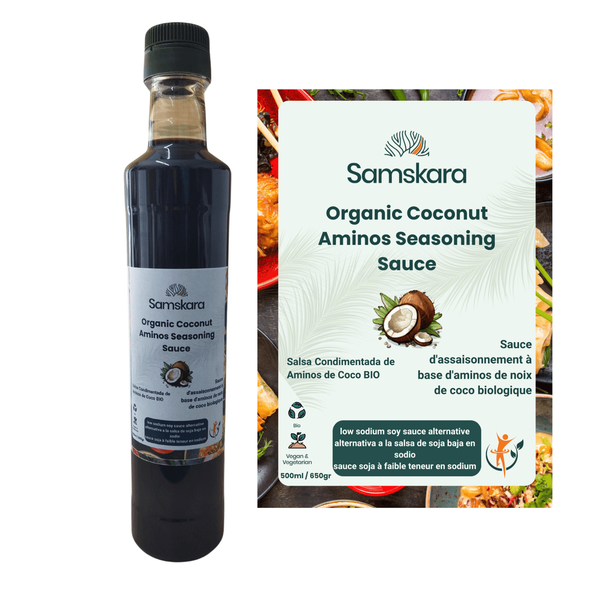 Aminos De Coco Bio - 500ml | Superalimento Ecológico Vegano Para Batidos, Smoothies Y Zumos, Sin Azúcares Añadidos_0