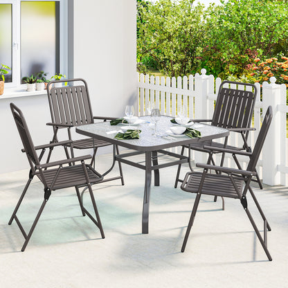 Sillas De Jardín Outsunny Metal, Pp Marrón 55x63x93 Cm_3