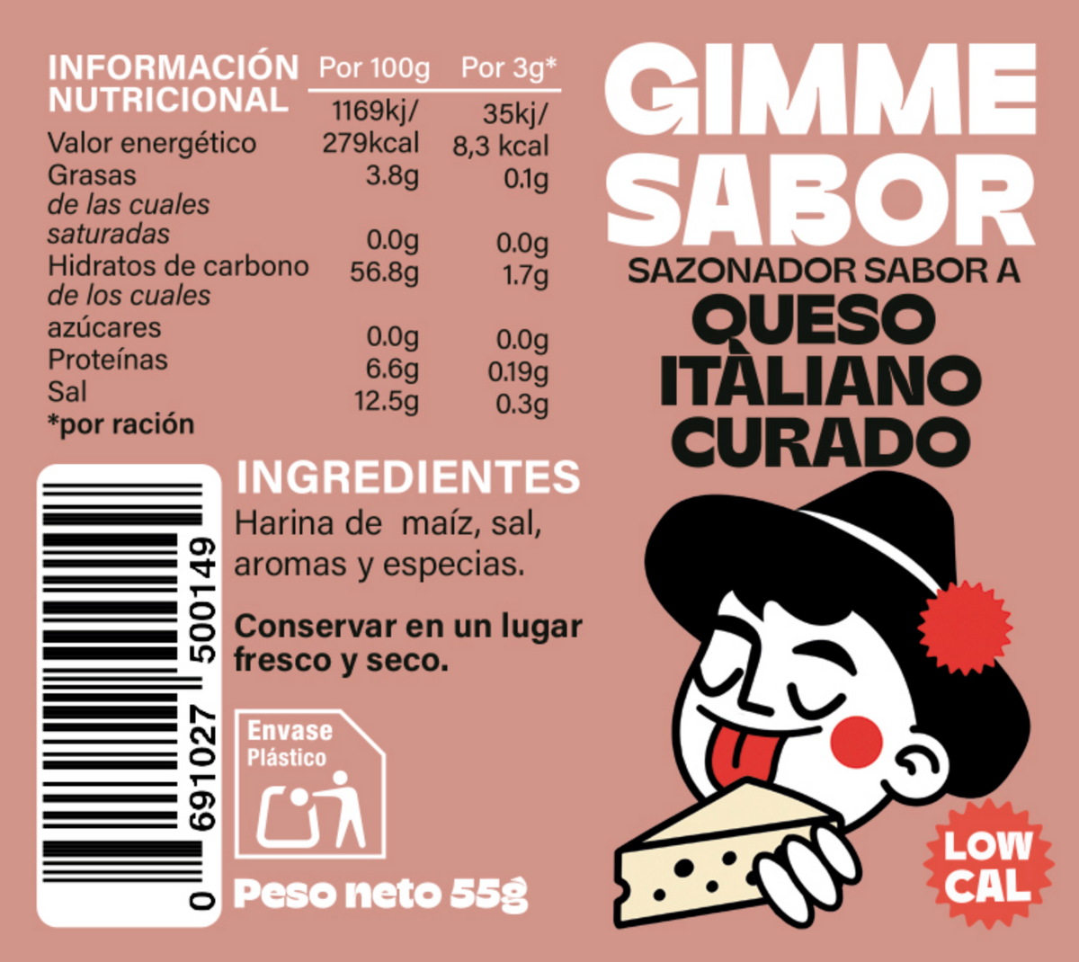 Sazonador Vegetal Sabor A Queso Parmesano 55g | Sin Gluten, Sin Alérgenos | Gimme Sabor_5