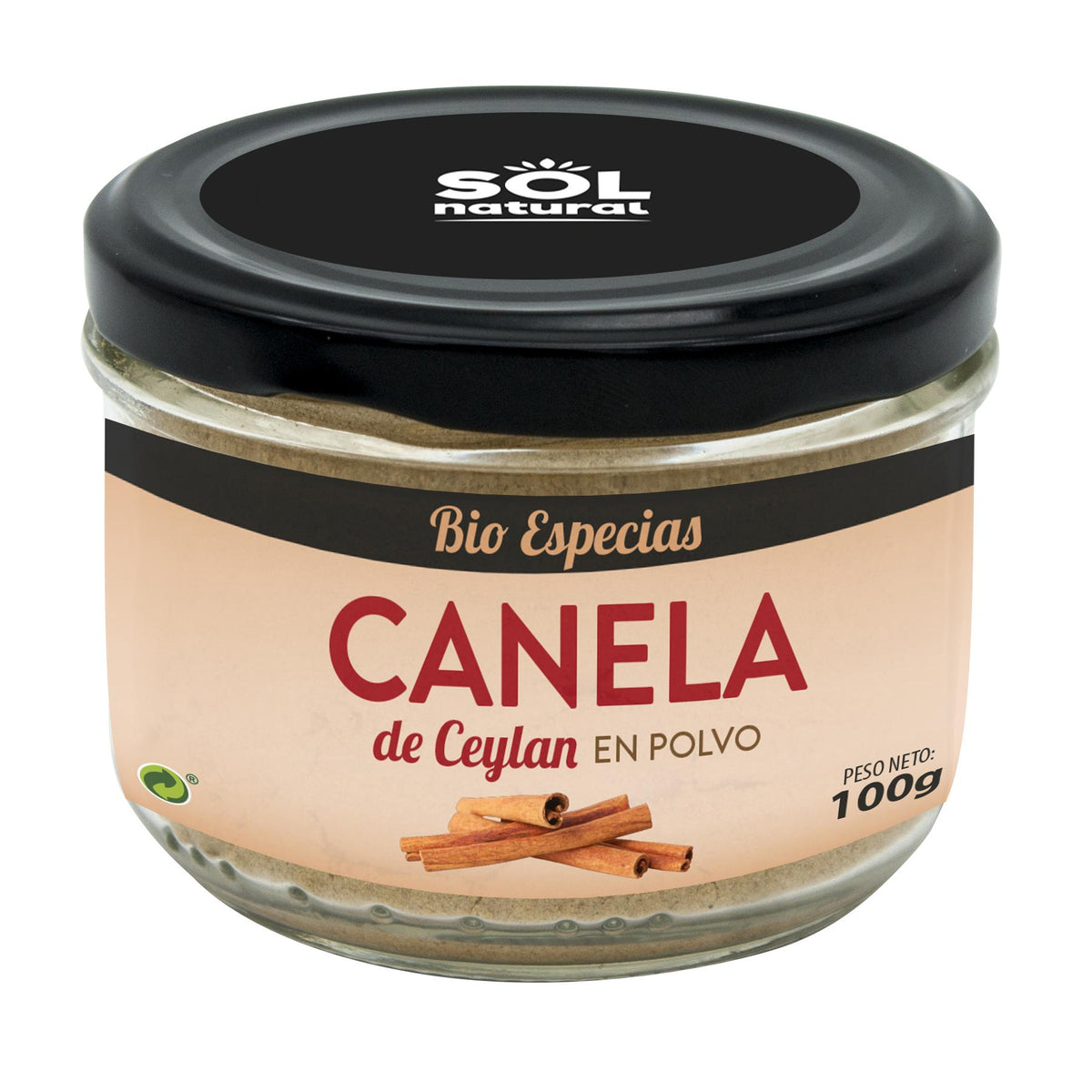 Canela de Ceylan en polvo bio Sol Natural 100 g