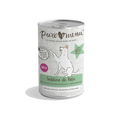 Comida húmeda Barf perros Sublime de pato BIO Puromenu 400 g