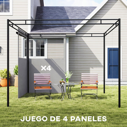 Laterales Para Carpa Outsunny Poliéster Gris Claro 300x198 Cm_3