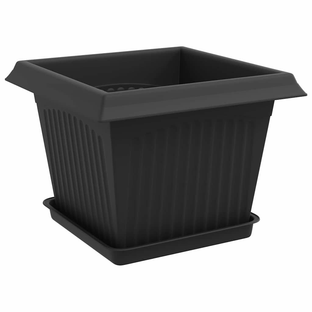 Macetas 6 Uds. Negro Plástico_4