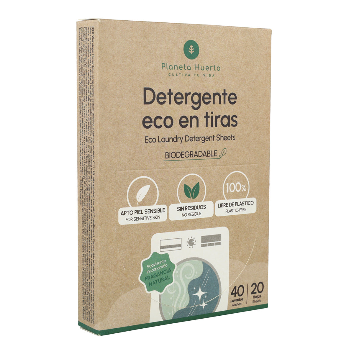 Pack 5 Eco-Tiras detergente y suavizante Planeta Huerto 200 lavados