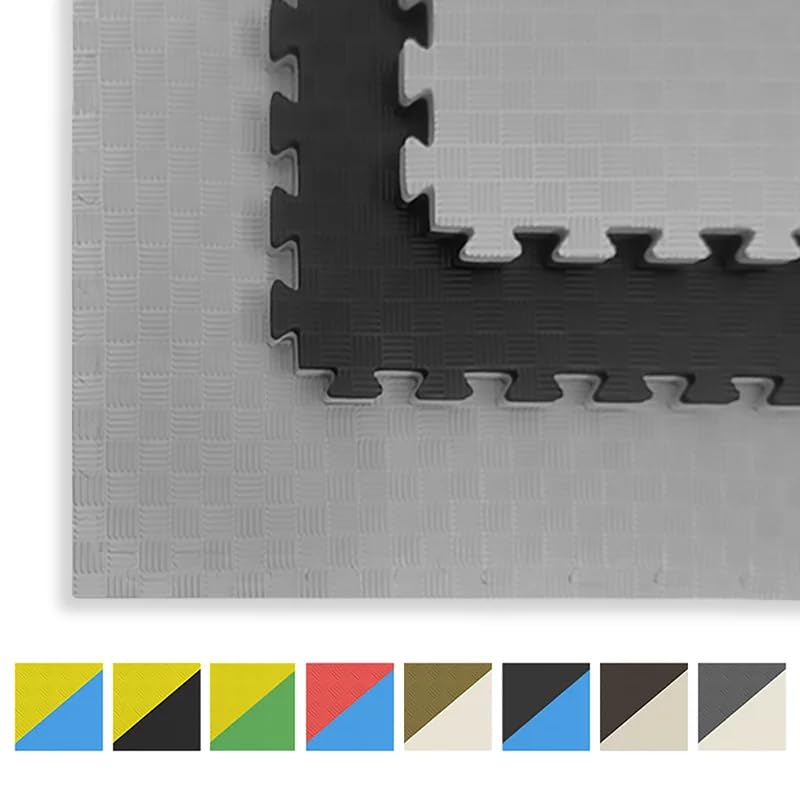 Tatami Puzzle Eva Para Suelo Infantil 1x1m X40mm Negro - Gris Pack Ahorro 20 Unidades_3