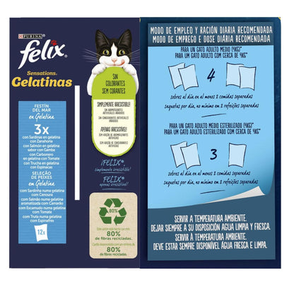 FELIX Sensations festín del mar Gelatinas Multipack 12 x 85 g