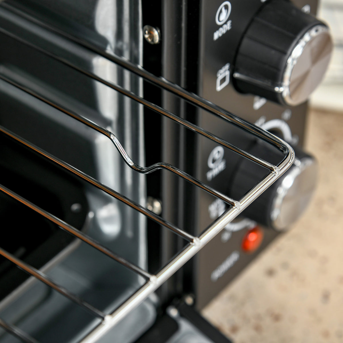 Horno Eléctrico Homcom Metal, Vidrio Templado Negro 46x38.5x29 Cm_4